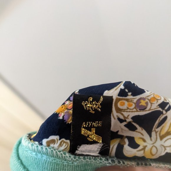 Women's Size M Mint Patterned Baggy Casual Two Layered Top - Picture 6 of 6